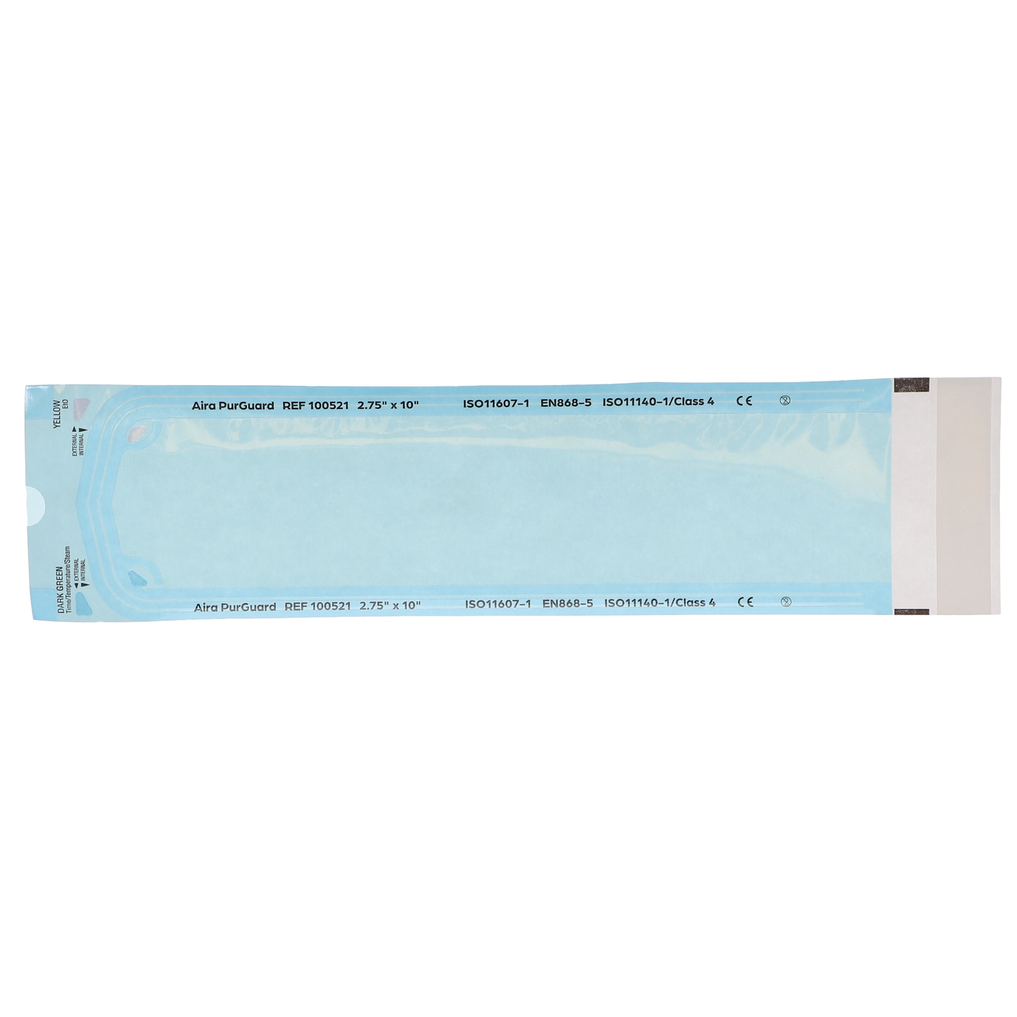 HSB - 2.75"?x?10" - Paper/Blue Film Self-Sealing Sterilization Pouch 200/Bx