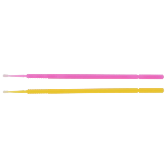 HSB - Micro-Brush Disposable Applicators, Fine, Assorted, Yellow/Pink, 4 x 100/Pk