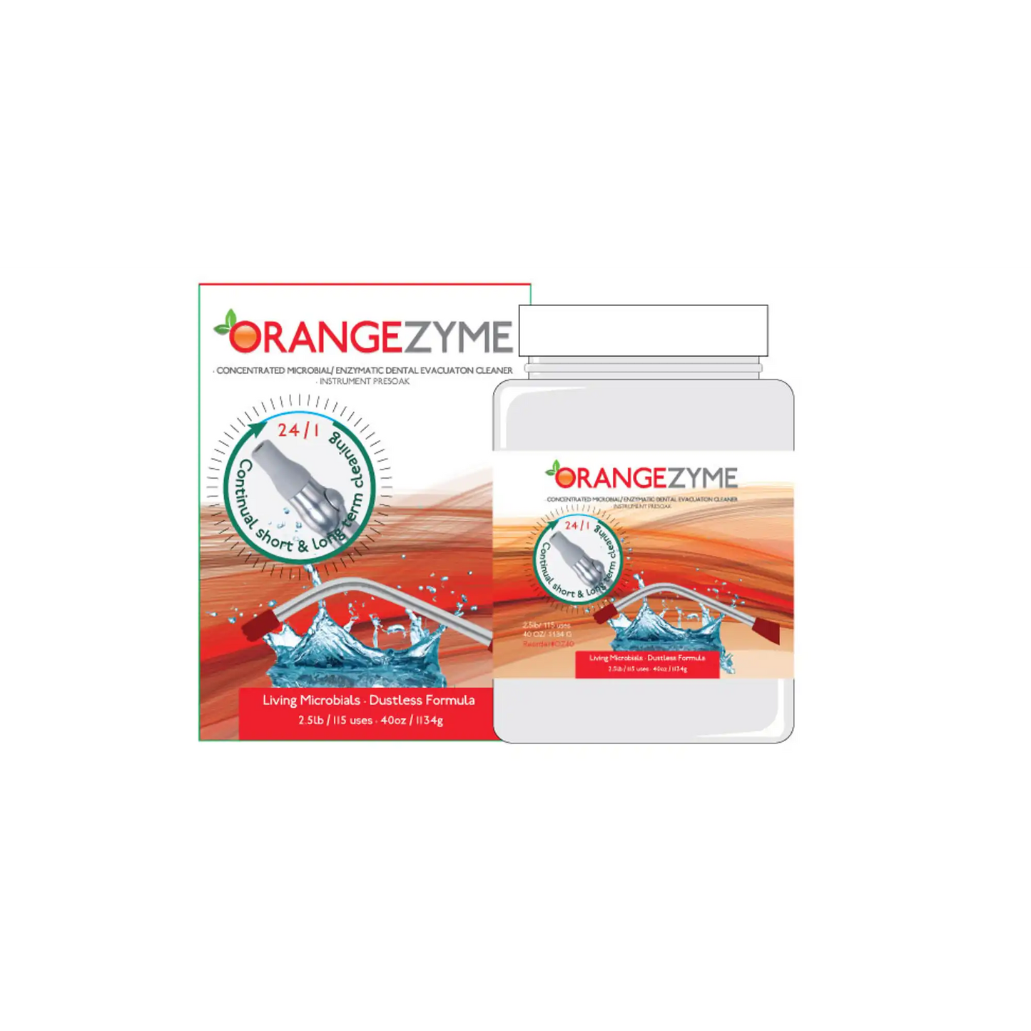 Orangezyme Concentrated Microbial/dual Enzymatic Dental Evacuation Cleaner & Instrument