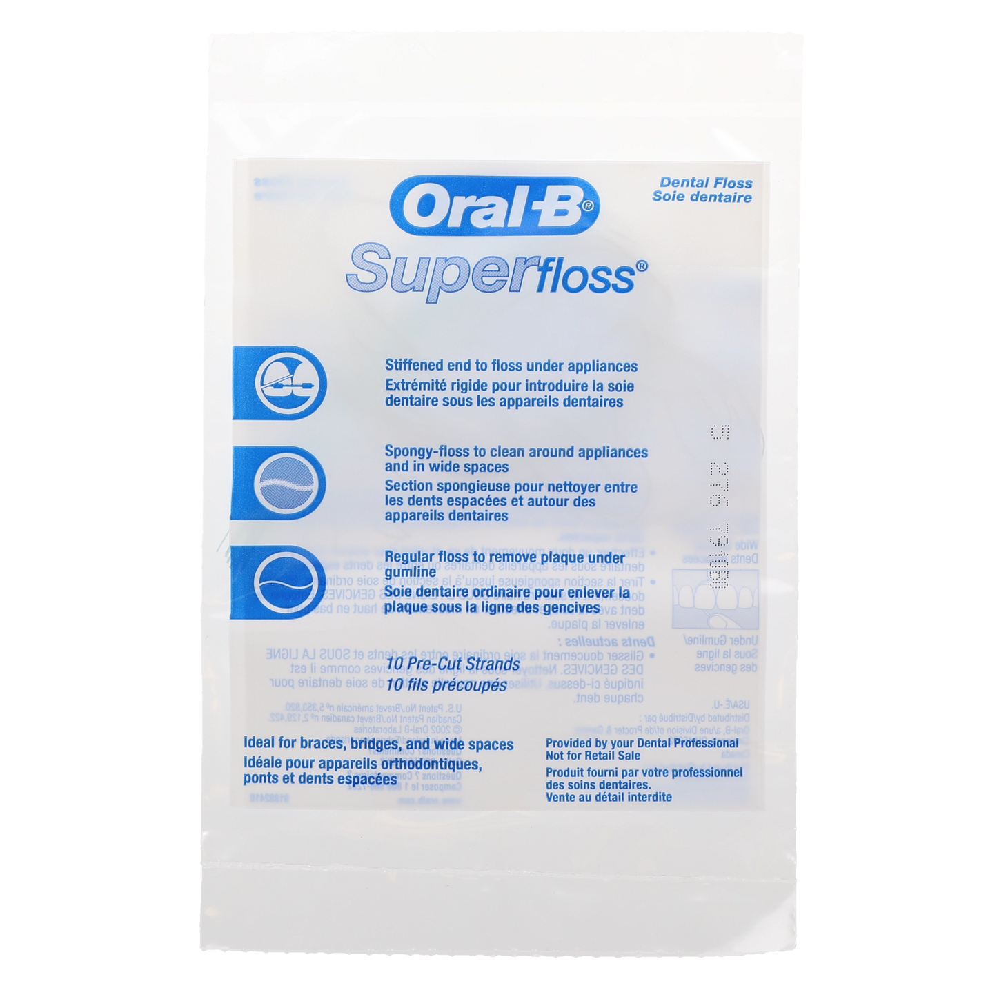 P&G - Super Floss, Trial Pack, Regular, Pre-Measured Strands, 10/bg, 100 bg/cs