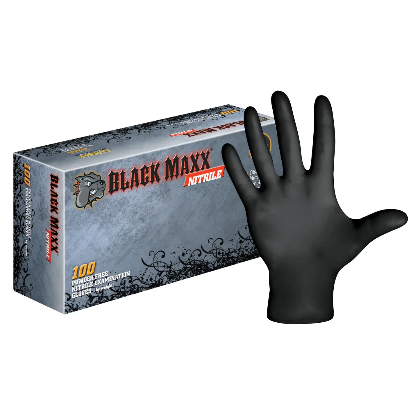 Dash Medical - Black Maxx Nitrile Gloves Medium 100/Bx