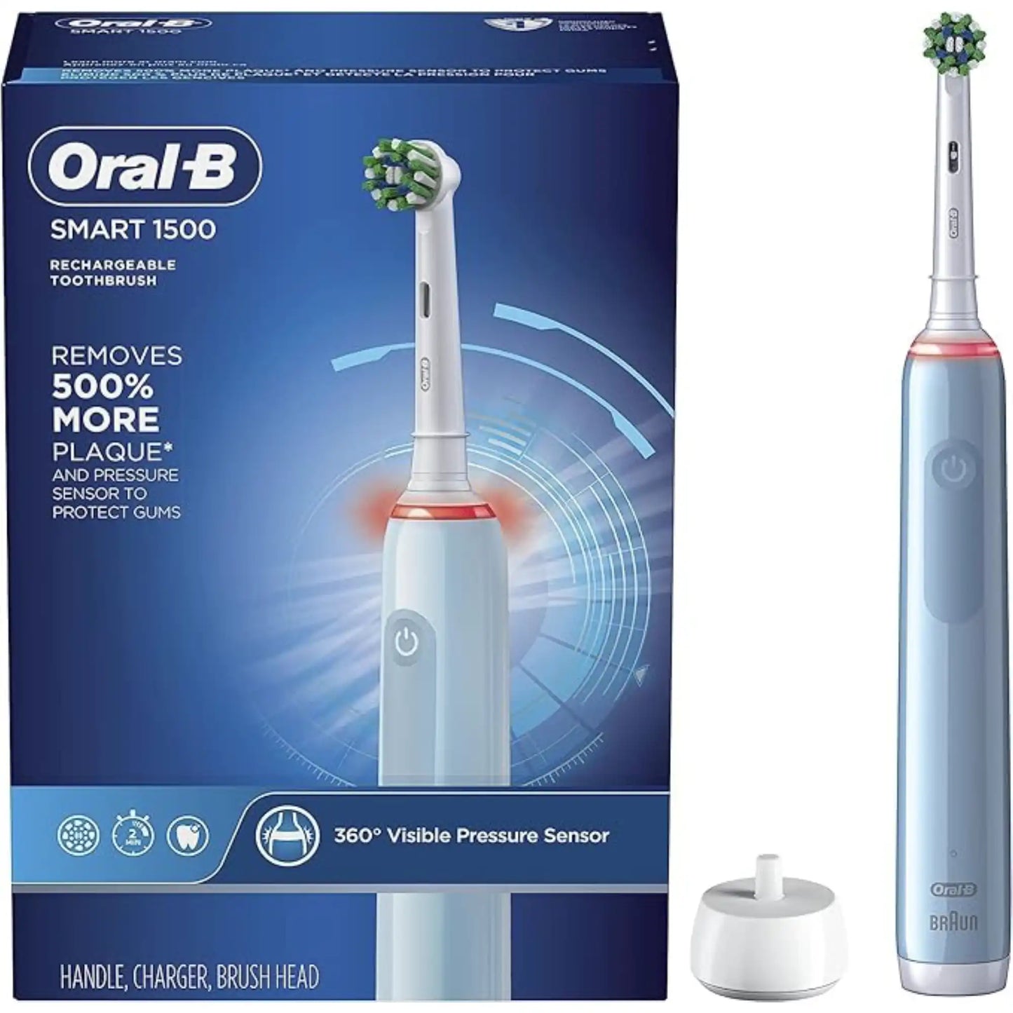 P&G - Smart 1500 Electric Toothbrush. Includes handle, charger, (1) CrossAction brush head. 3/cs (To Be DISCONTINUED)
