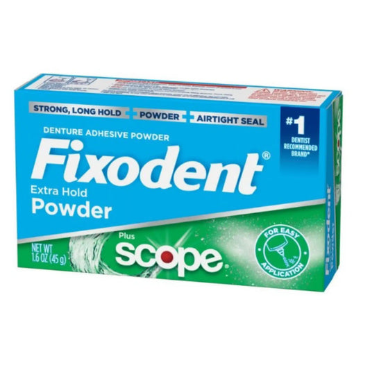 P&G - Fixodent Denture Adhesive Powder Plus Scope 1.6oz 24/Case