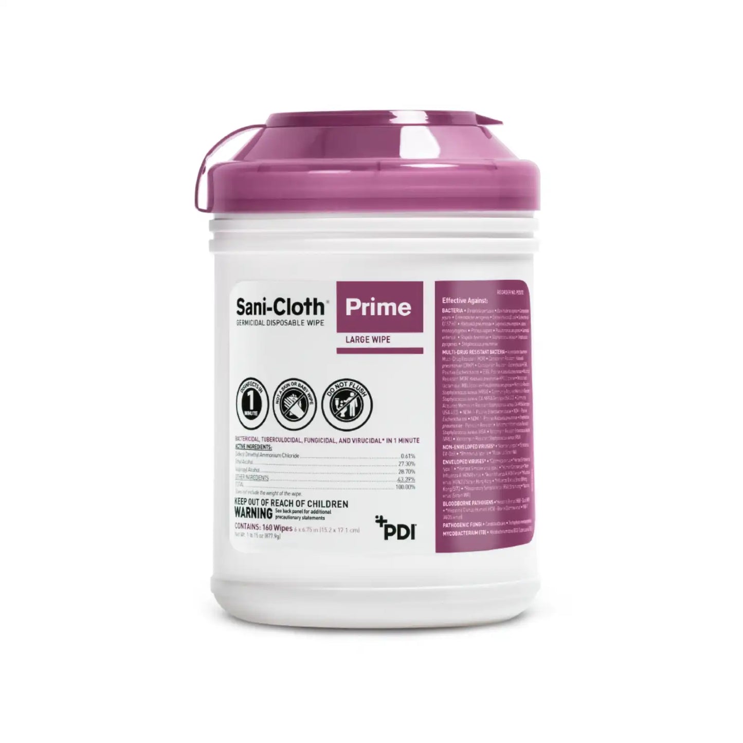 Sani-Cloth Prime Germicidal Wipes 6"x6.75" 160/Can