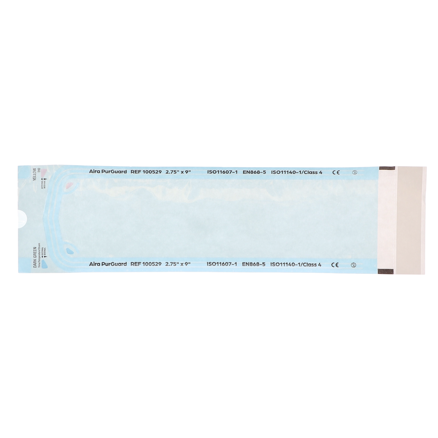 HSB - 2.75"?x?9" - Paper/Blue Film Self-Sealing Sterilization Pouch 200/Bx