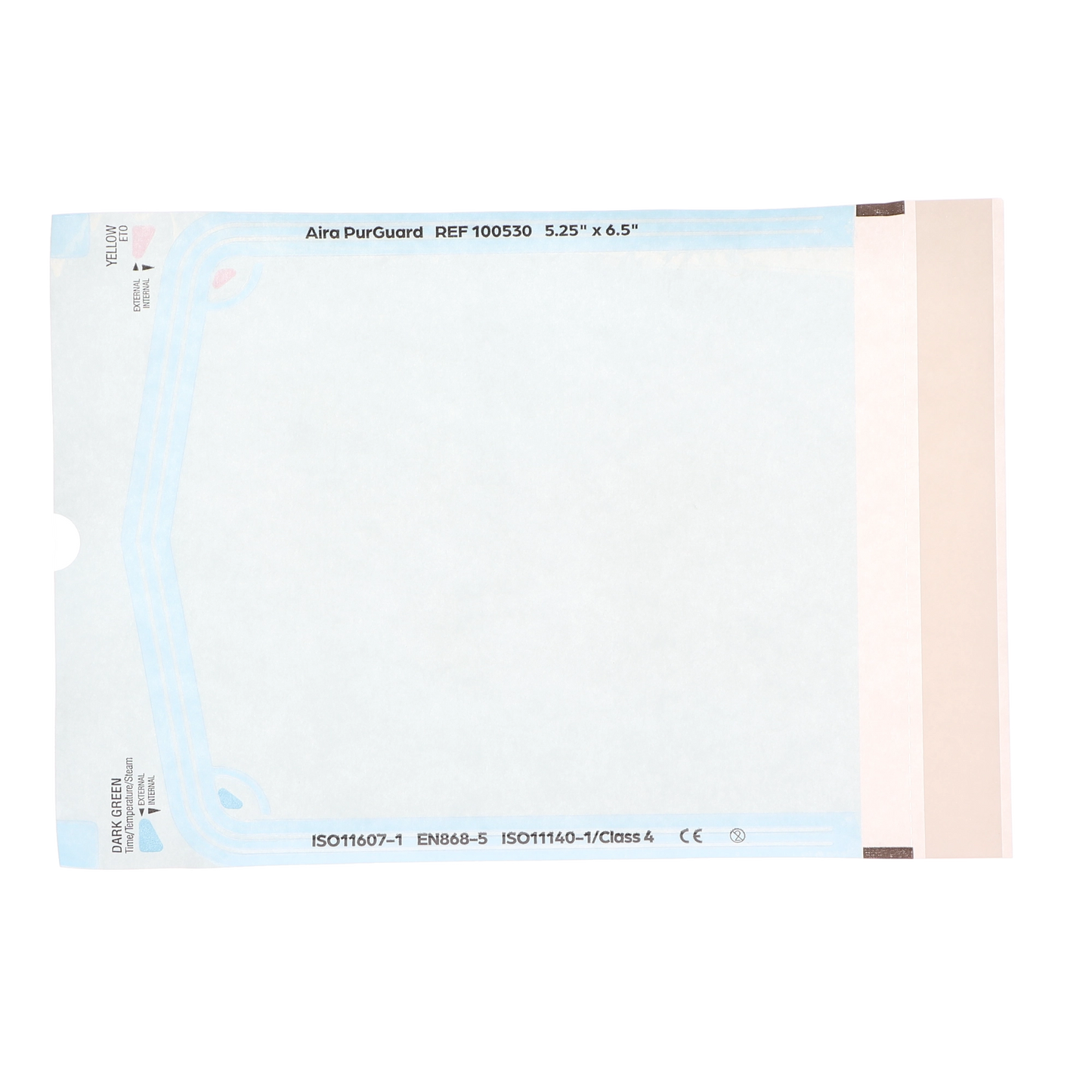 HSB - 5.25"?x?6.5" - Paper/Blue Film Self-Sealing Sterilization Pouch 200/Bx