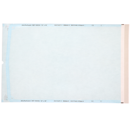 HSB - 12"?x?18" - Paper/Blue Film Self-Sealing Sterilization Pouch 200/Bx
