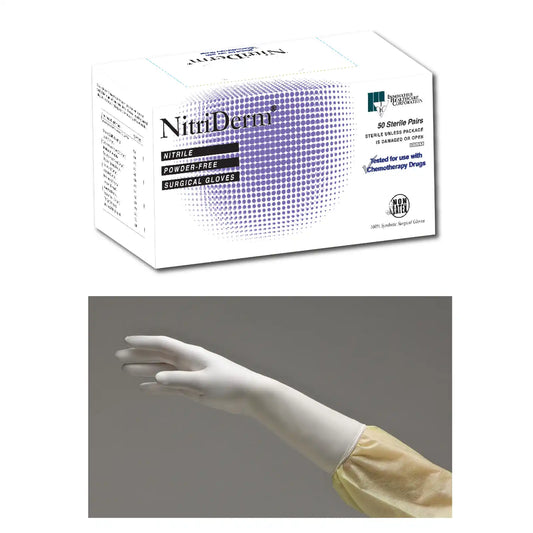 Nitriderm Nitrile Sterile Surgical Gloves 50pr/Bx Size 6.0