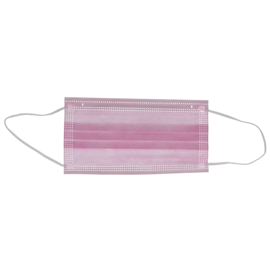 HSB - Earloop 3-PLY Masks 50/Bx ASTM 1 Pink  BFE=>95, PFE=>95, Synthetic Blood 80 mmHg