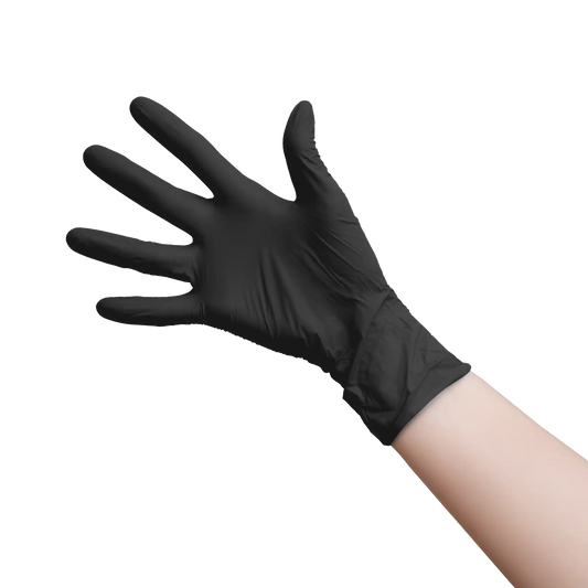Adenna Phantom Latex Exam Gloves Medium, Black Color, PF