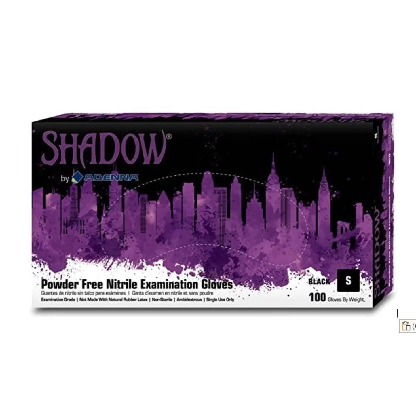 Adenna Shadow Nitrile Exam Gloves Small, Black Color, PF