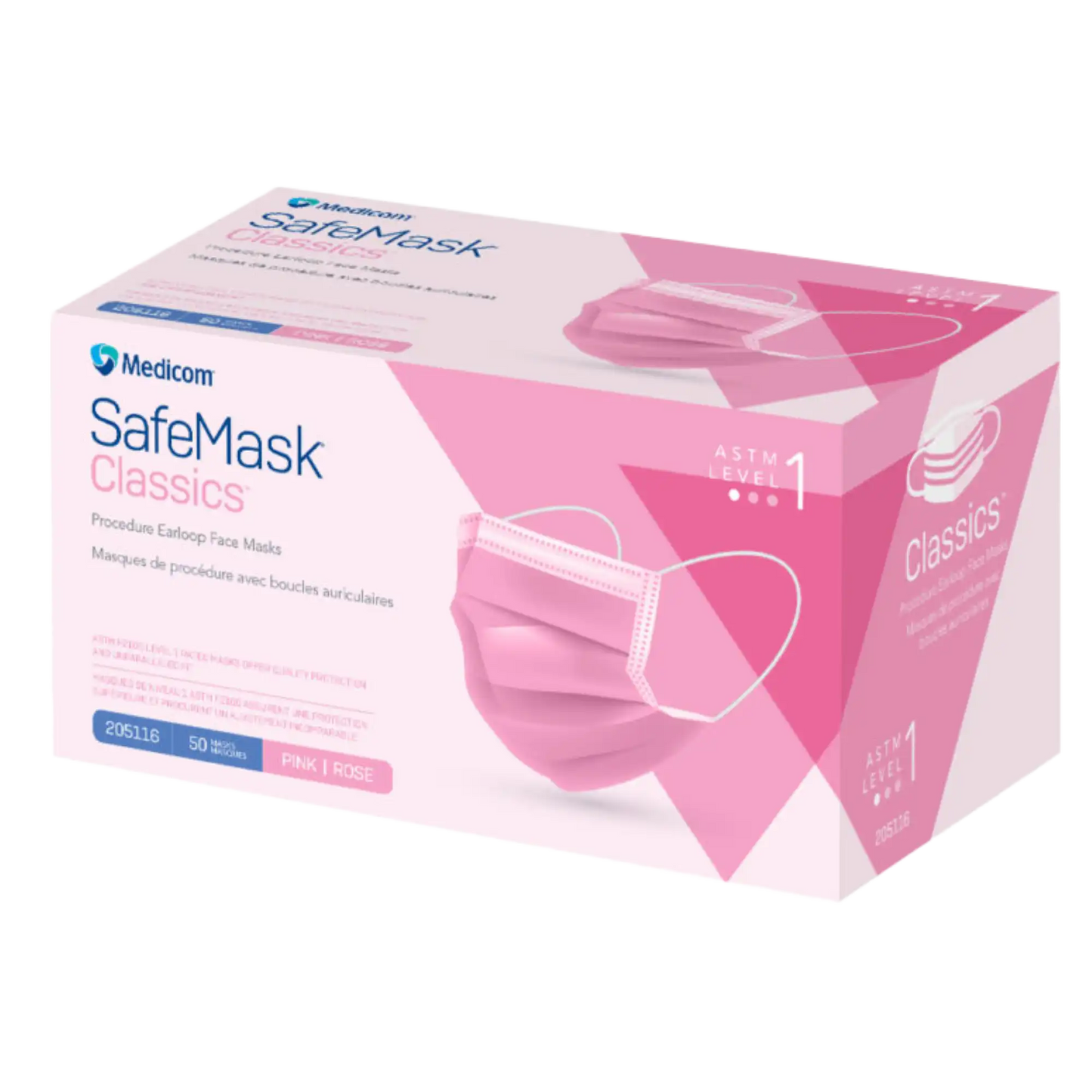 Medicom - SafeMask Classics Earloop Masks L1 50/Box Pink