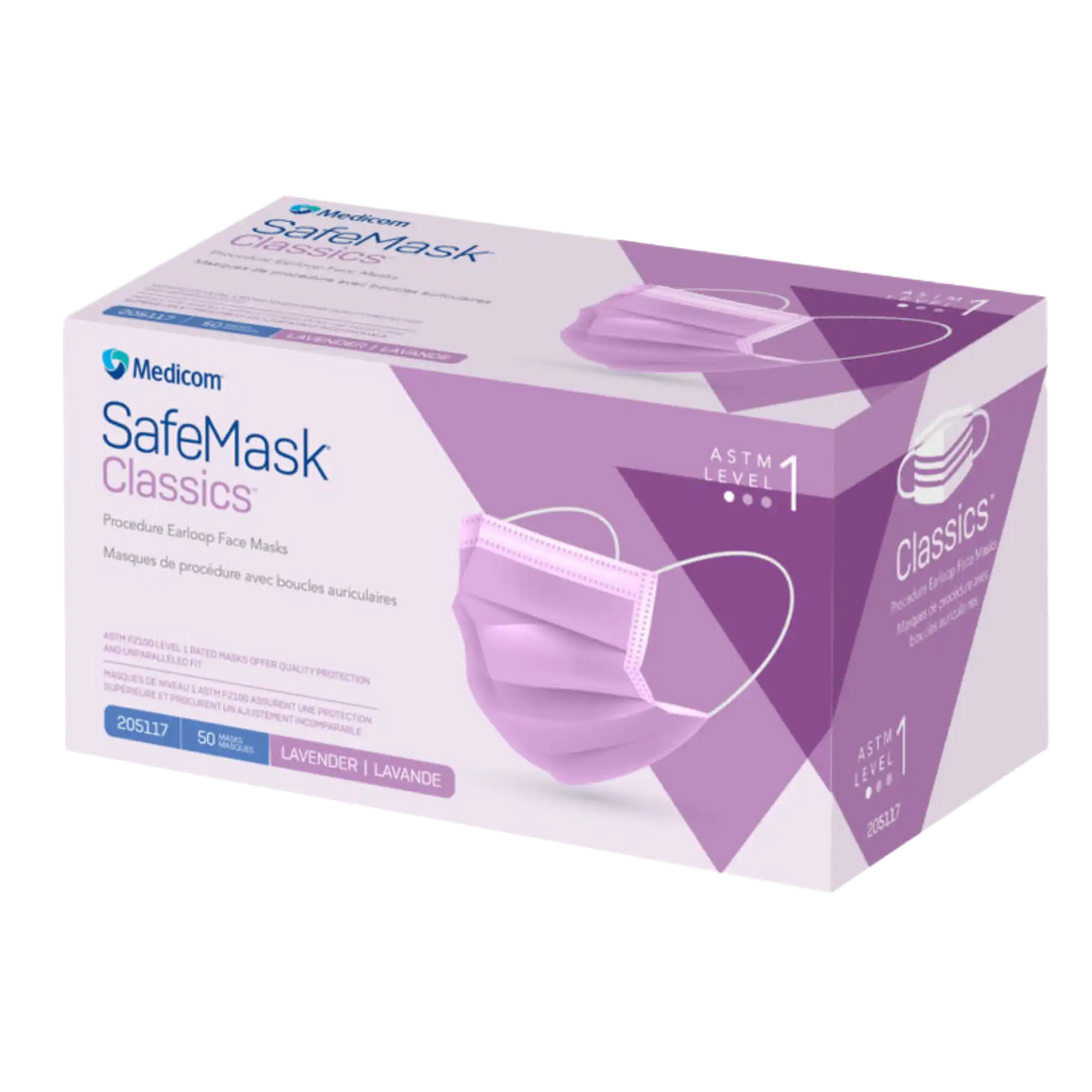 Medicom - SafeMask Classics Earloop Masks L1 50/Box Lavender
