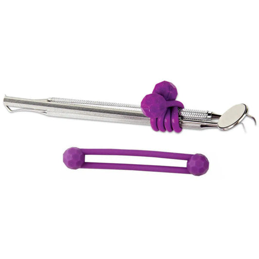 Plasdent - Silicone Instrument Ties Purple 6 Bundling