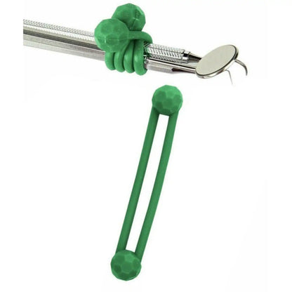 Plasdent - Silicone Instrument Ties Green 6 Bundling