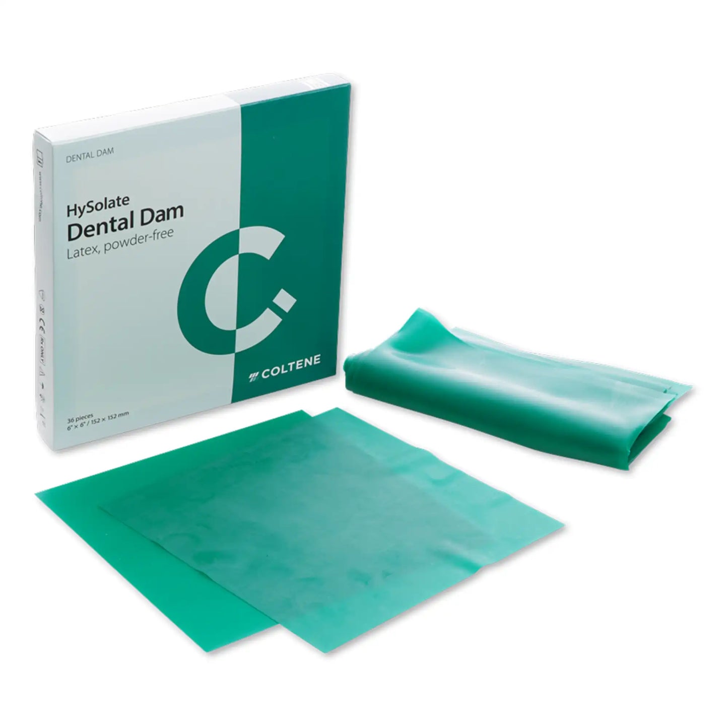 Coltene - HySolate Latex Dental Dam 5x5 Green Medium 52/Pk - (Replaces H02142)