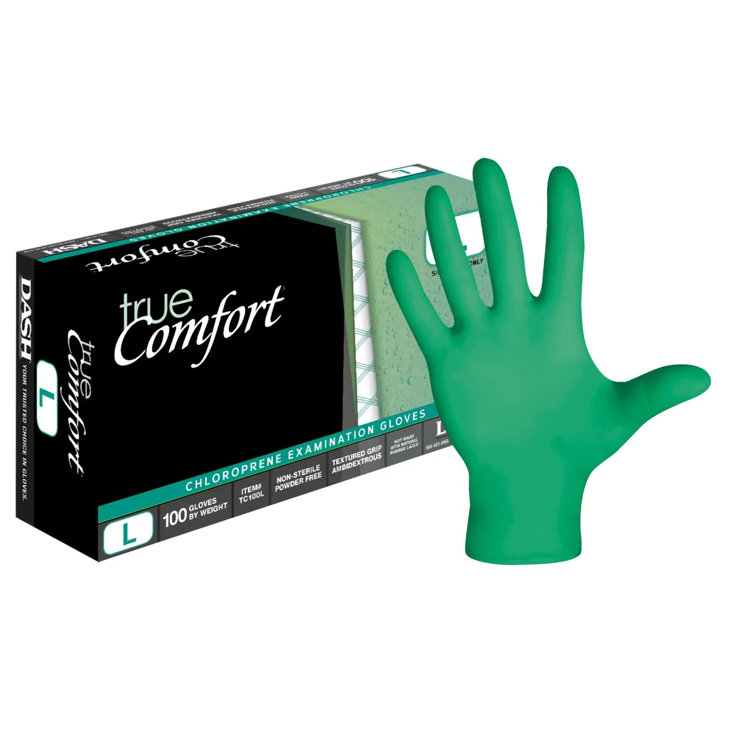 True Comfort Neoprene Exam Gloves Large 100/Bx