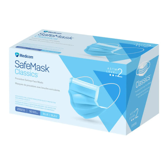 Medicom - SafeMask Classics Earloop Masks L2 50/Box Blue