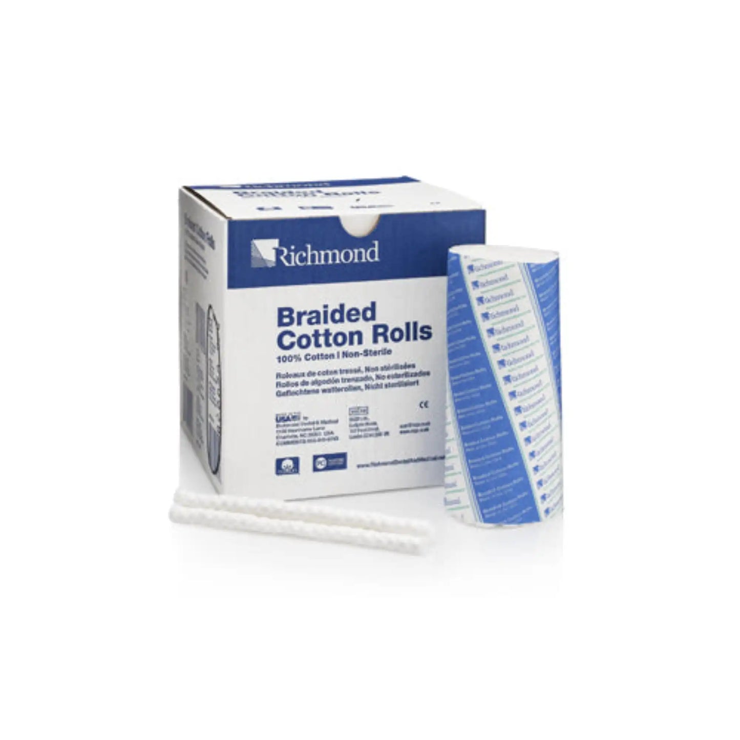 Richmond - Cotton Rolls Braided 6" x 5/16" Small N/S 200/Bx