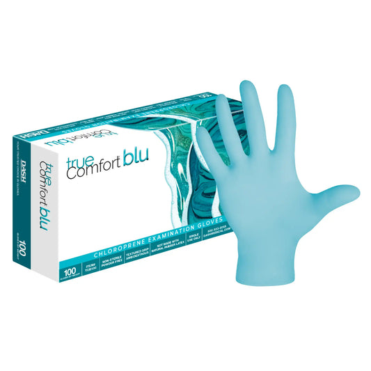 Dash - Tru Comfort Blu Polycholorprene Gloves 100/Pk Medium