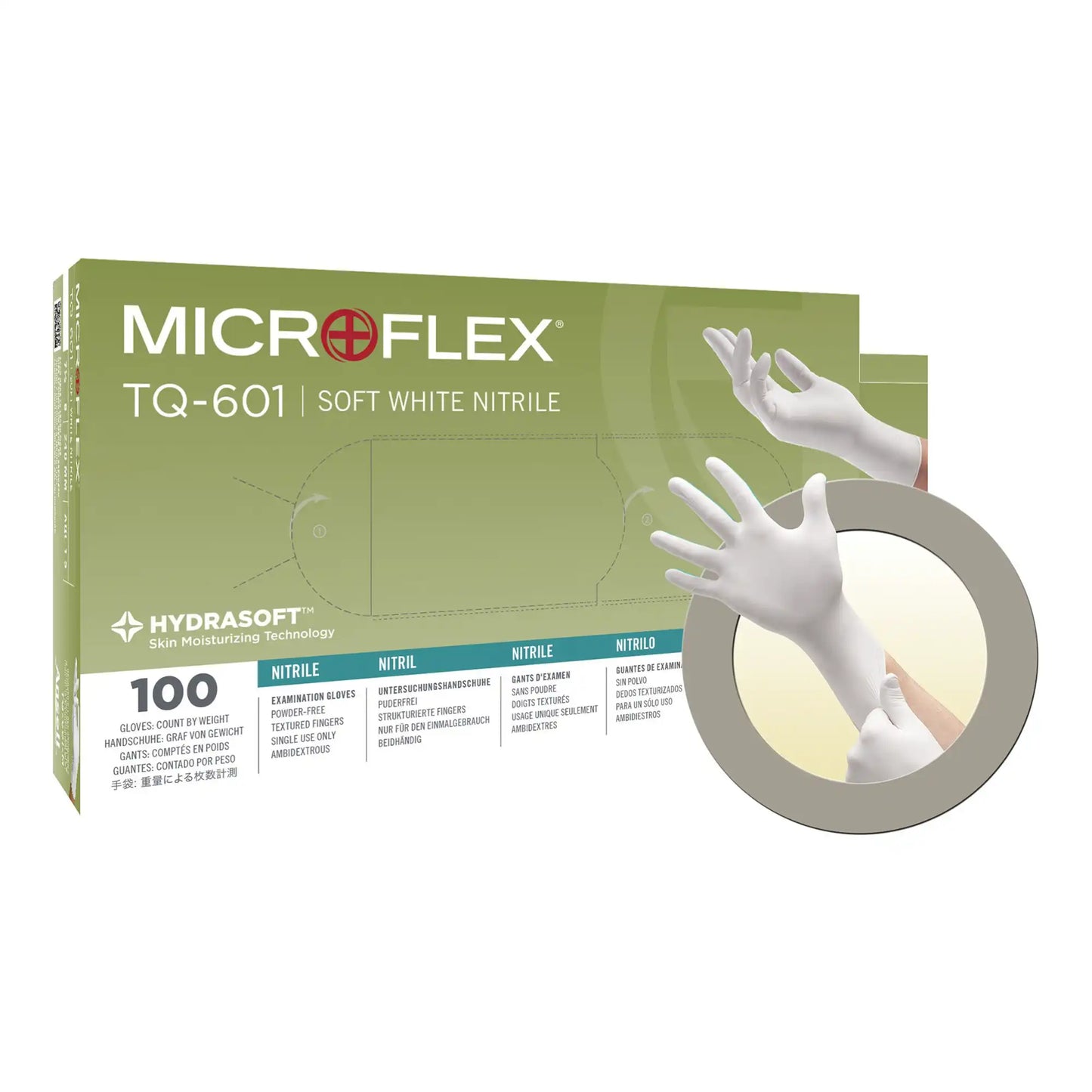 Tranquility PF Nitrile White Gloves Medium 100/Bx