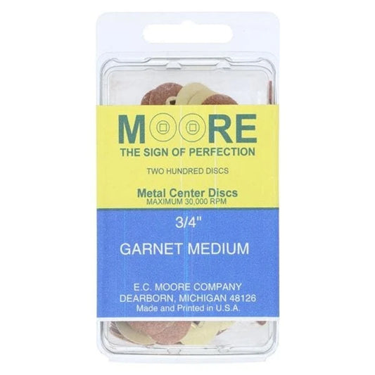 Paper Discs Brass Center 3/4" Garnet Medium 200/Pk