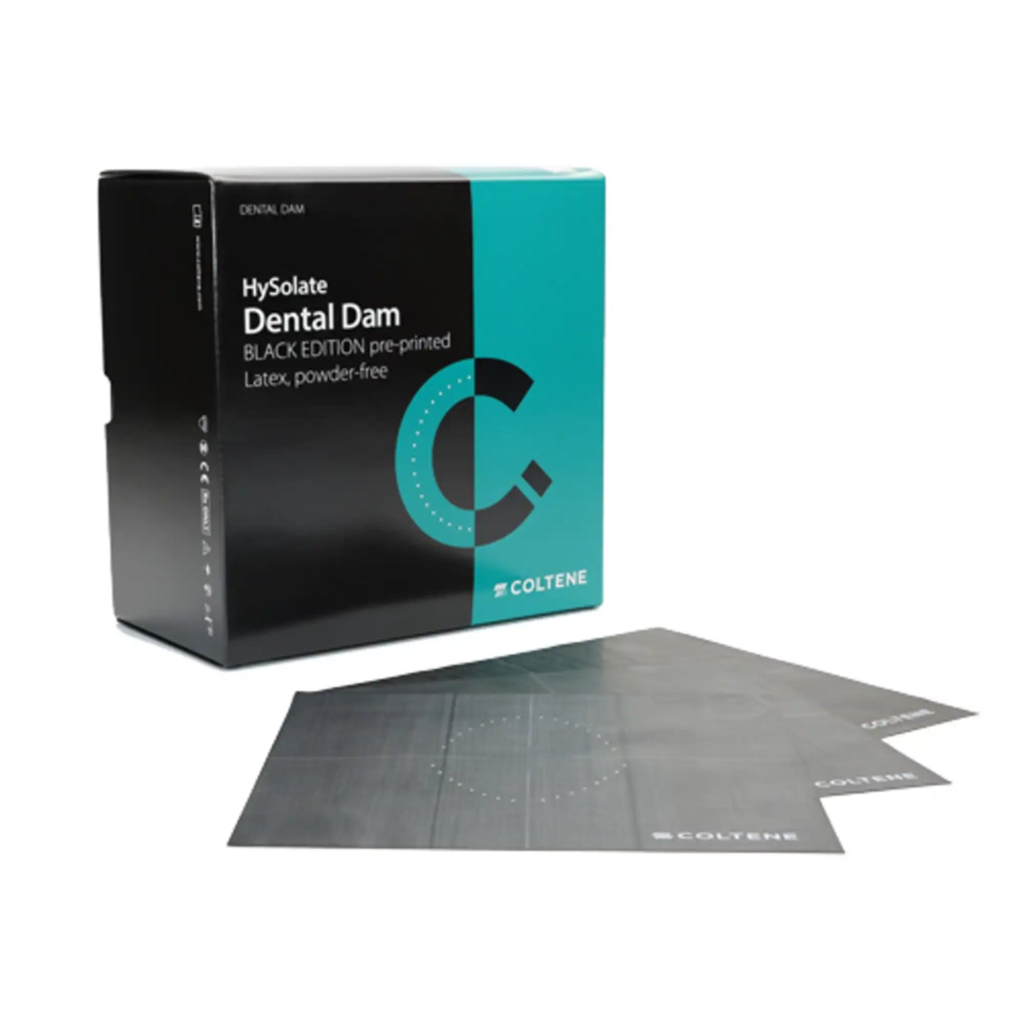 HySolate Latex Dental Dam 6x6 Black Printed Medium 360/Pk