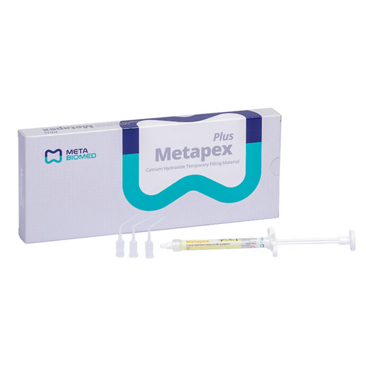 Meta Biomed - Metapex Plus Calcium Hydroxide Temporary Filling Material With Iodoform 1X 2.2G syrs & 20 Tips