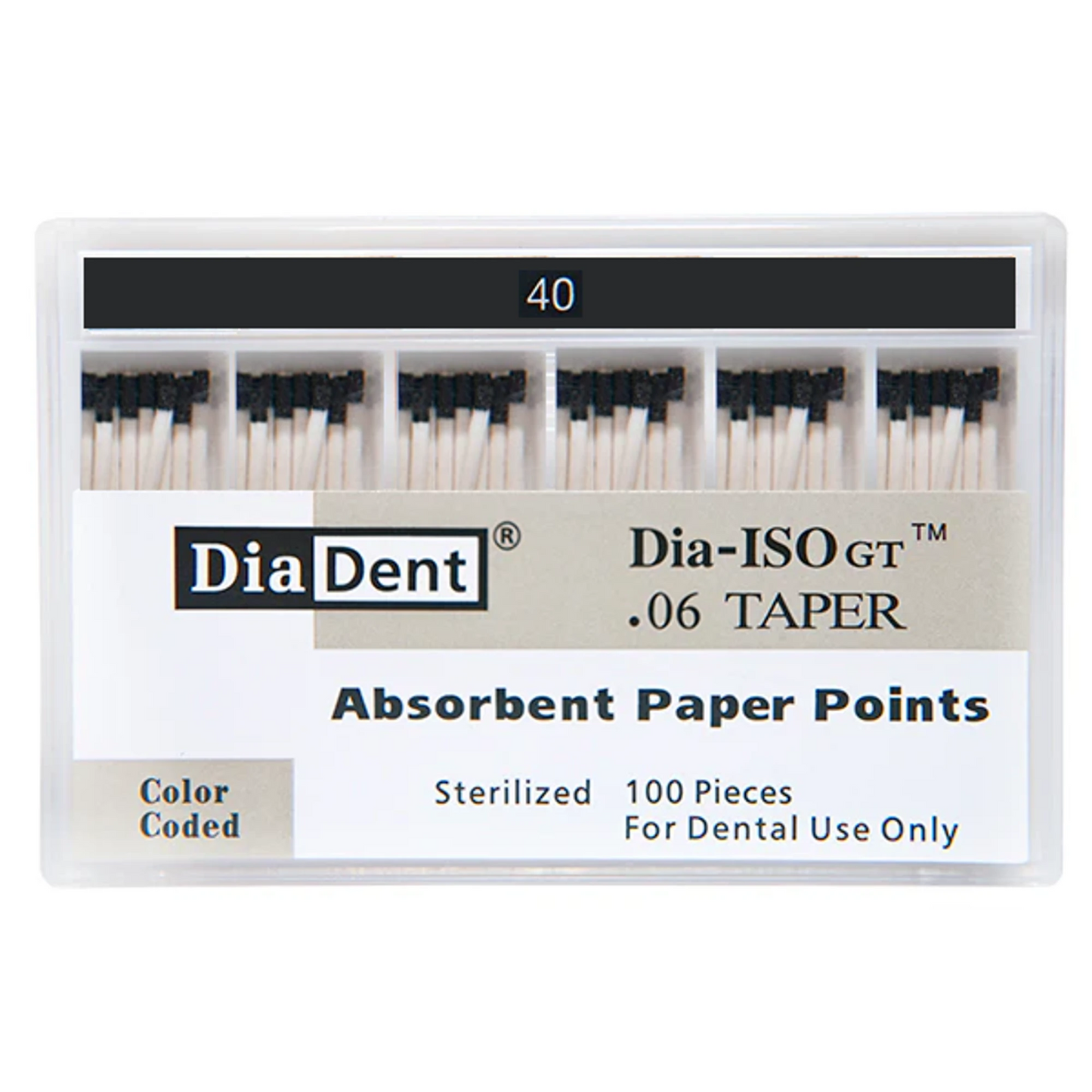 Dia-ISOGT Paper Points Tapered .06 #40 100/Slide Pk