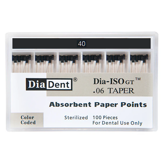 Dia-ISOGT Paper Points Tapered .06 #40 100/Slide Pk