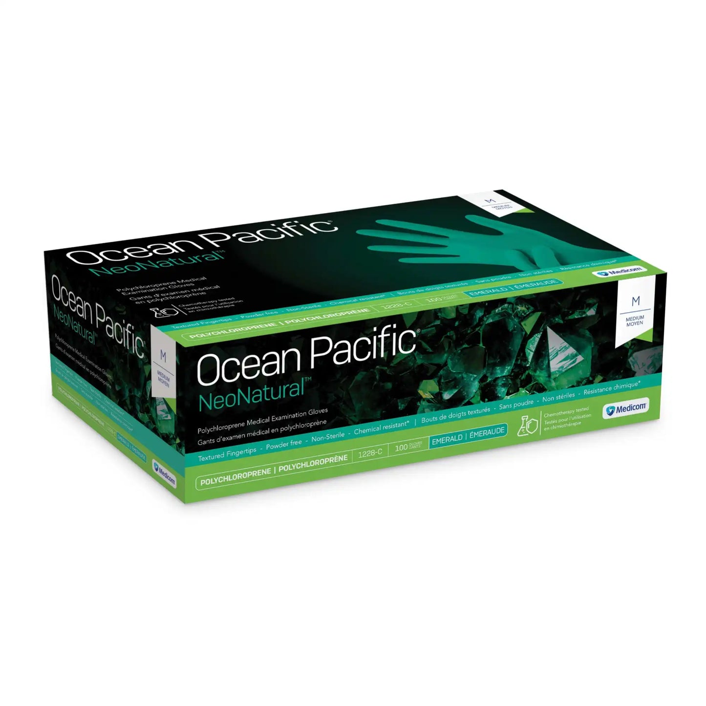 Ocean Pacific NeoNatural Chloroprene Glove Green 100/Box Medium