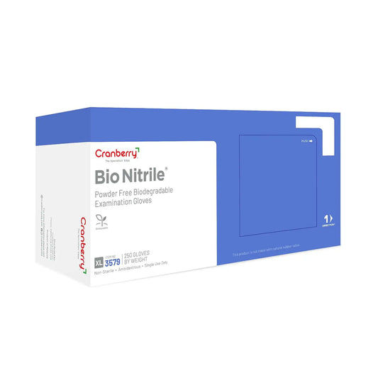 Cranberry BioNitrile Gloves Blue 250/Box X-Large
