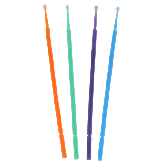 HSB - Micro-Brush Disposable Applicators, Regular, Assorted (Blue Green Orange Purple), 4 x 100/Pk