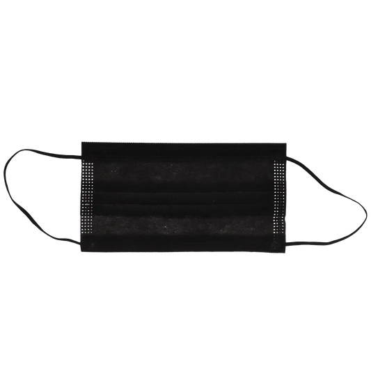 HSB - Earloop 3-PLY Masks 50/Bx ASTM 3 Black  BFE=>98, PFE=>98, Synthetic Blood 160 mmHg