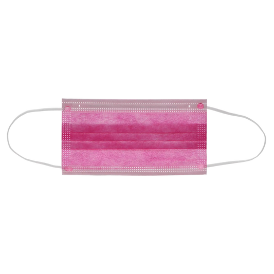 HSB - Earloop 3-PLY Masks 50/Bx ASTM 3 Fuchsia  BFE=>98, PFE=>98, Synthetic Blood 160 mmHg