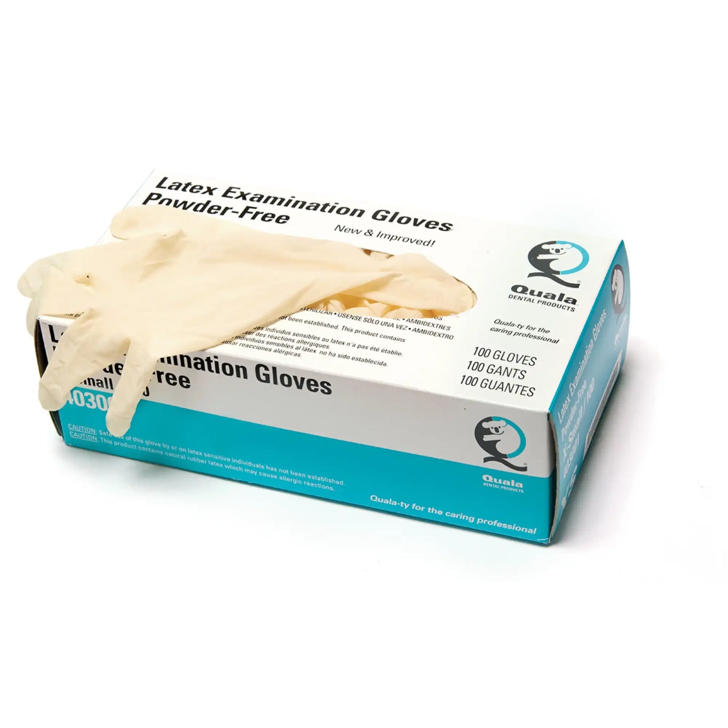 Quala - Latex Textured Glove, Powder Free (PF), X-Small, 100/bx,