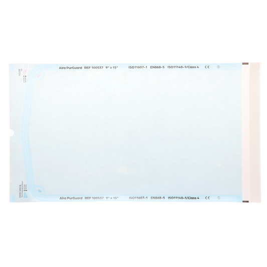 HSB - 9" x 15" - Paper/Blue Film Self-Sealing Sterilization Pouch 200/Bx (equiv SP5000)
