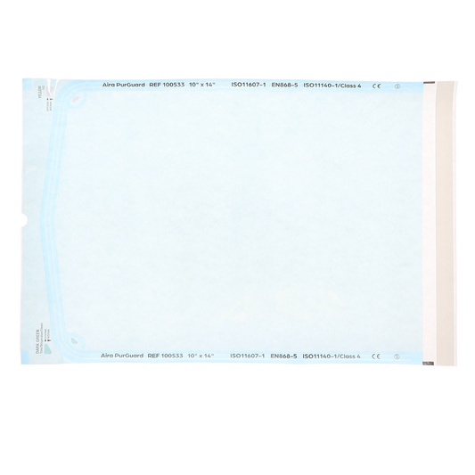 HSB - 10" x 14" - Paper/Blue Film Self-Sealing Sterilization Pouch 200/Bx (equiv 88045)