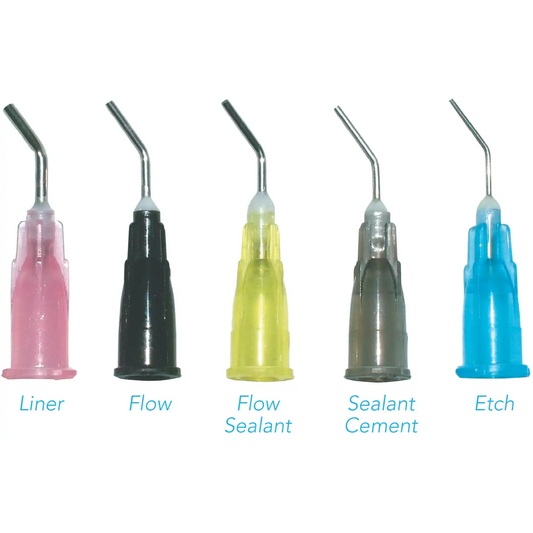 Pac-Dent - Blue 25 gauge Etchant Tips - Pre-Bent Applicator Needle Tips