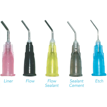 Pac-Dent - Blue 25 gauge Etchant Tips - Pre-Bent Applicator Needle Tips
