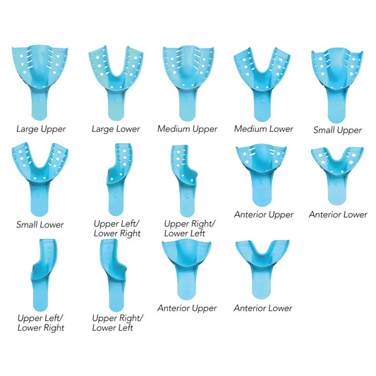 Pac-Dent - Opti-Tray Disposable Upper Medium Perforated Impression Tray Light Blue Package Of 12 Trays