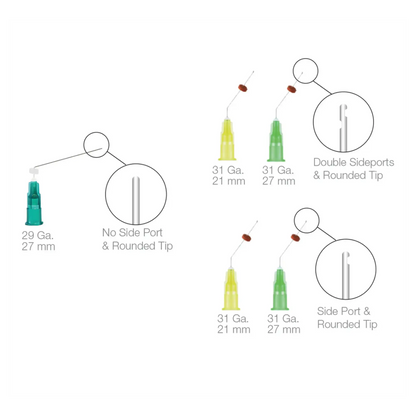 Pac-Dent - OptiProbe Double Sideport Irrigator Needle Tips, 27ga, 21 mm, Yellow, 50/Pk