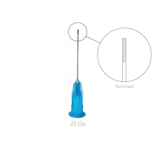 Pac-Dent - Endo Irrigation Needles, Half-Cut, 23 Ga, Blue, 100/Pk