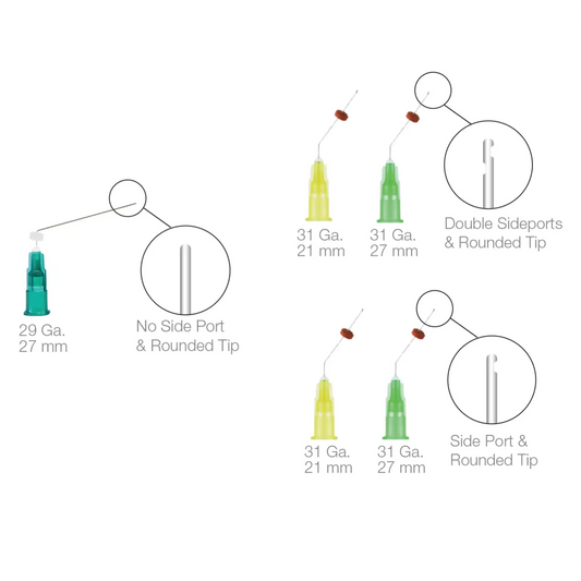 Pac-Dent - OptiProbe Single Sideport Irrigator Needle Tips, 31ga, 27 mm, Teal, 50/Pk