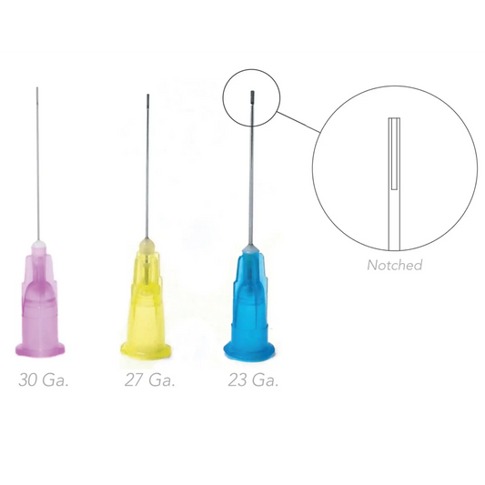 Pac-Dent - Endo Irrigation Needles, Half-Cut, 27 Ga, Yellow, 100/Pk