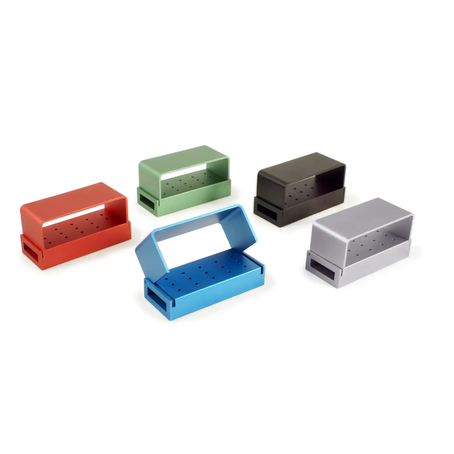 Pac-Dent - Bur Blocks, Aluminum, with Cover, FG, 15-Hole, Blue, 1/Pk **Discontinued