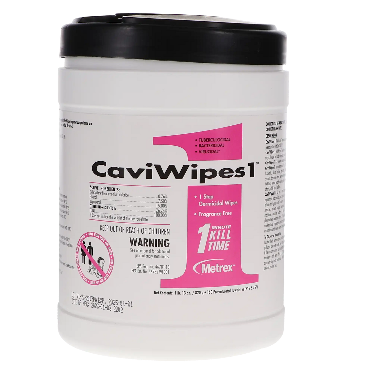 CaviWipes 1 Disinfectant Towelette 160/Cn