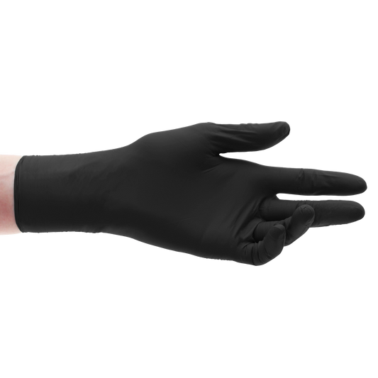 HSB?- Nitrile?Gloves, Black, Medium 100/Bx