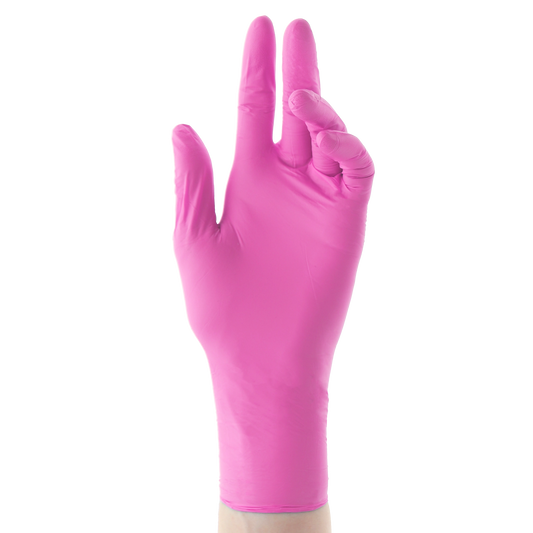HSB?- Nitrile?Gloves, Pink, Medium 100/Bx
