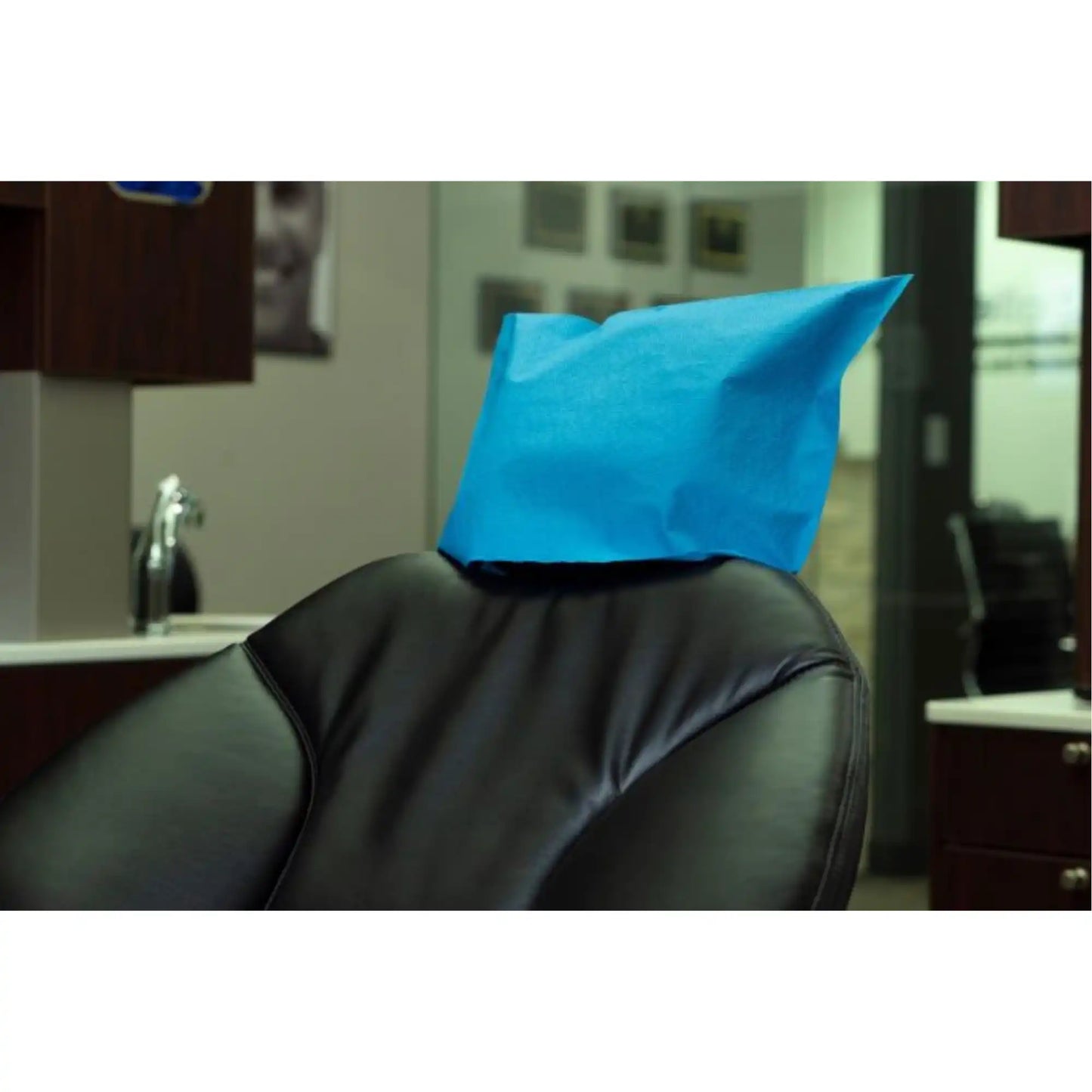 3D - Headrest Cover Paper/Poly 10x13 Blue 500/Cs
